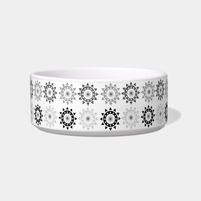 Black and Grey Suns Pet Bowl (Front)