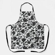 Black and Grey Swirling Flowers