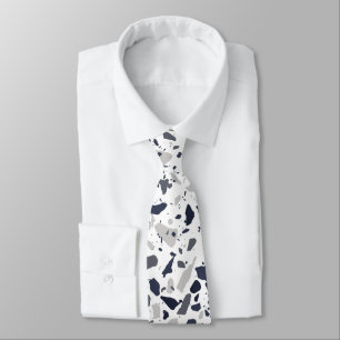 Black and Grey Terrazzo Abstract Tie