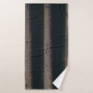 Black and grey textile bath towel