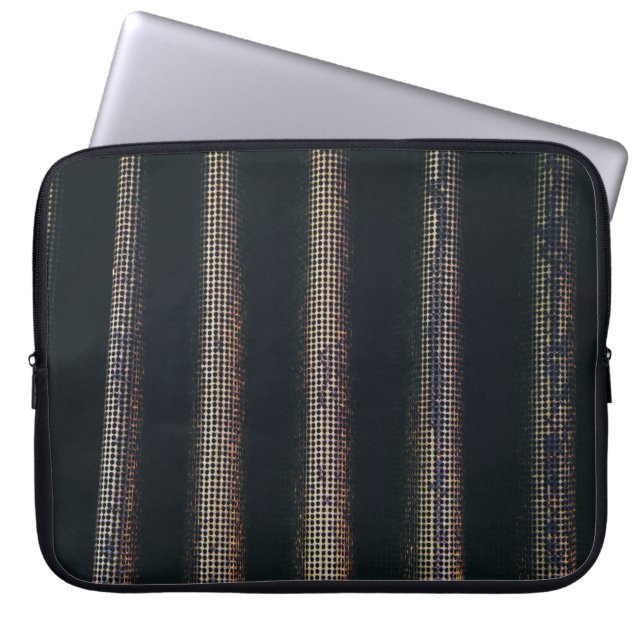 Black and grey textile laptop sleeve (Front)