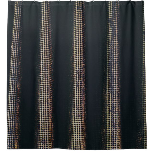Black and grey textile shower curtain (Front)