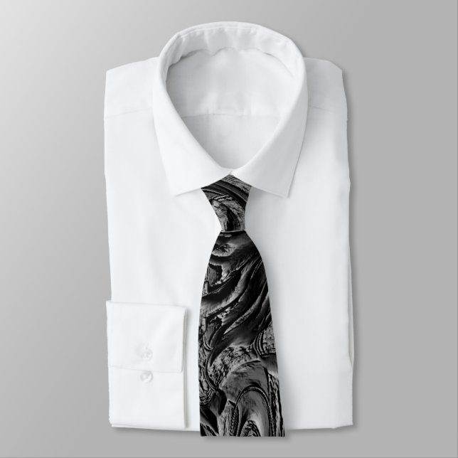 Black and grey to graphite grain texture tie (Tied)