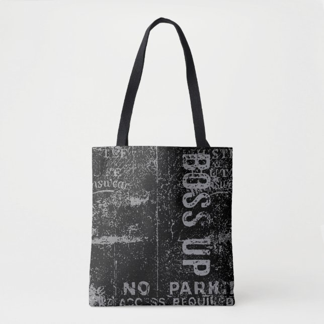 Black and grey tote bag (Front)