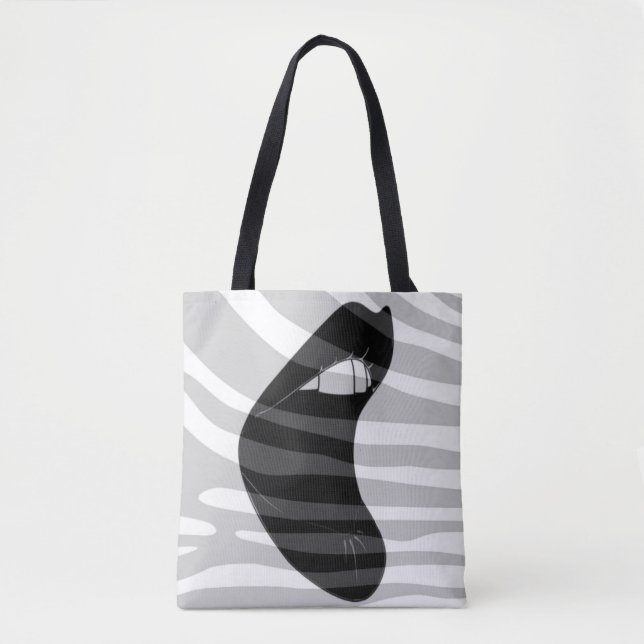 Black and grey tote bag (Front)