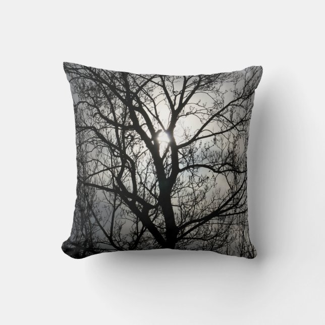 Black and Grey Tree Cushion (Front)