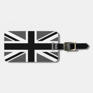Black and Grey Union Jack Luggage Tag