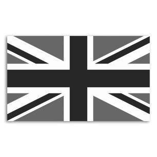 Black and Grey Union Jack Rectangular Sticker