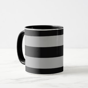Black and Grey Vintage Large Stripes Mug