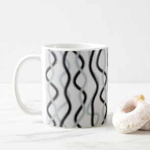 Black and grey waves coffee mug