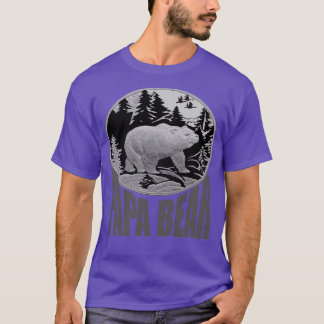 Black and Grey Woodland Papa Bear T-Shirt
