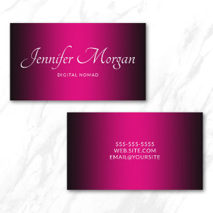 Black and Hot Pink Elegant Ombre Business Card