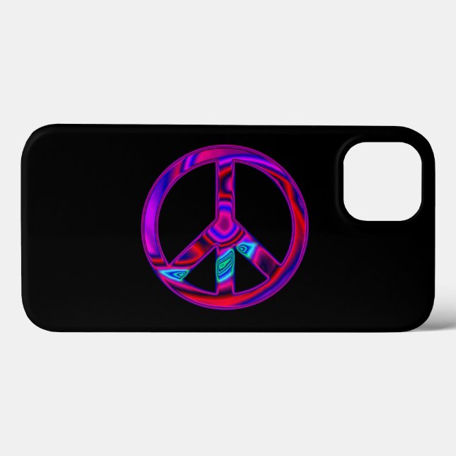 Black and Hot Pink Psychedelic Peace Case-Mate iPhone Case (Back (Horizontal))