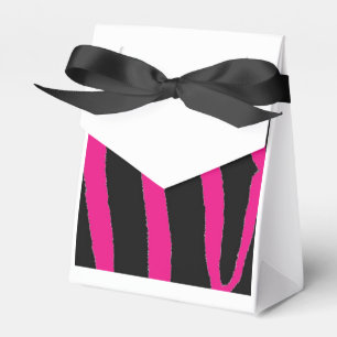 Black and Hot Pink Zebra Pattern Favour Box