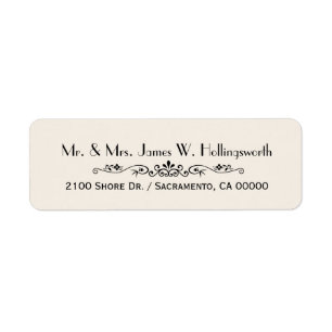Black and Ivory Custom Return Address Return Address Label