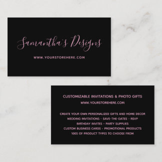Black and Light Pink Online Store Business Card