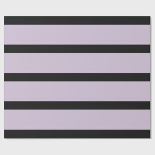 Black and Light Purple Pencil Stripes Wrapping Paper
