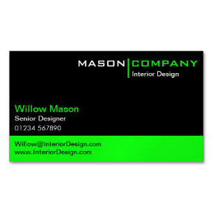 Black and Lime Green Corporate Business Card