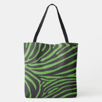 Black and Lime Green Zebra Print