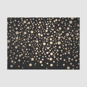 Black and Metallic Gold Confetti Tissue Paper