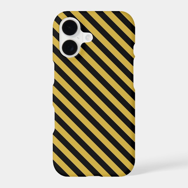Black and Metallic Gold Stylish Striped Pattern (Back)
