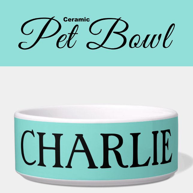 Black and mint with a name cat or dog bowl (Creator Uploaded)