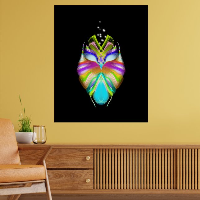 Black and Multicolor Oracle Owl Poster (Living Room 2)