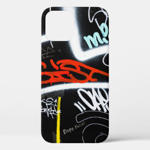 Black and multicolored graffiti art iPhone 12 case
