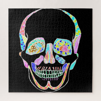Black and Neon Skull Puzzle