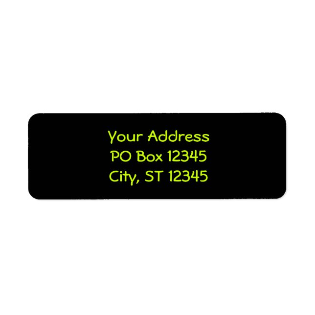 Black and Neon Yellow Return Address Label (Front)
