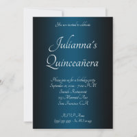 Black and Ocean Blue Ombre Quinceañera Birthday
