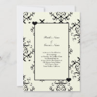 Black and Off White Wedding Invitations