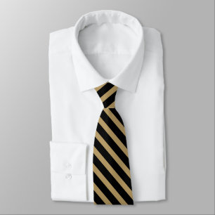 Black and Old Gold University Stripe Tie