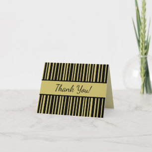 Black and Olive Lines Thank You Card