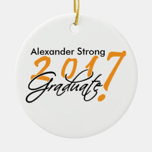Black and Orange 2017 Graduation Ornament
