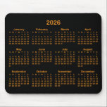 Black and Orange 2026 Calendar Mouse Pad<br><div class="desc">Looking for a sleek and stylish way to keep track of your days? Check out this black and orange 2026 calendar mousepad! It makes a great gift for anyone who loves to stay organized. Plus, it's a great way to show off your personality and make your desk look unique by...</div>