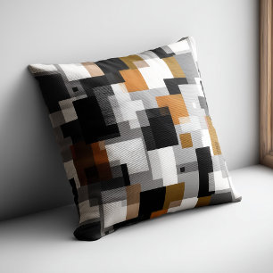 Black and Orange Abstract Pattern Cushion