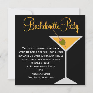 Black and Orange Bachelorette Invitation