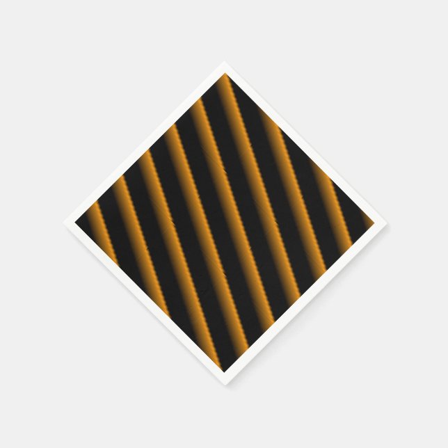 Black and Orange Blended Diagonal Stripe Napkin (Corner)