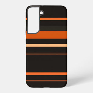 Black and Orange Bold Stripe Pattern Samsung Galaxy Case