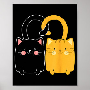 Black And Orange Cat Valentine Ginger Cat Valentin Poster