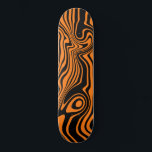Black and Orange Colour Skateboard<br><div class="desc">Custom Colours - Abstract Warped Black and Orange Wavy Striped Skateboards - Customisable - or Choose / add your favourite background colour ! MIGNED Design</div>