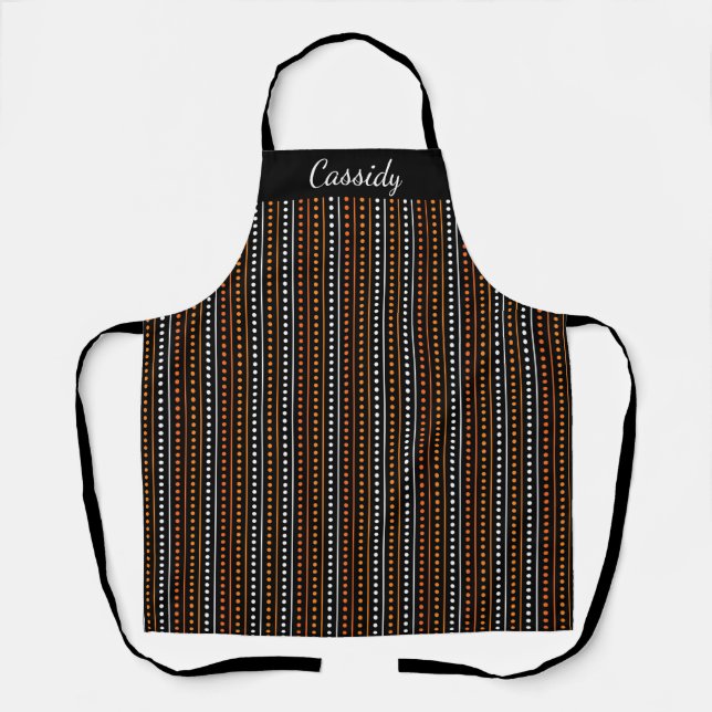 Black and Orange Custom Name Apron (Front)