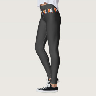 Black and Orange Cute Happy Halloween Leggings