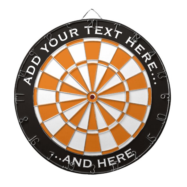 Black and Orange Dartboard with custom text (Front)