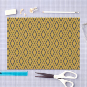 Black and orange dynamic geometric pattern tissue paper