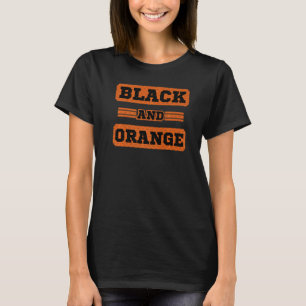 Black and Orange Football Game Day Group  Home Tea T-Shirt