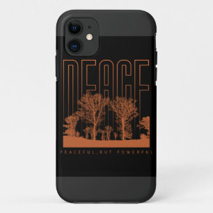 Black and Orange Futuristic Peace iPhone 11 Cases