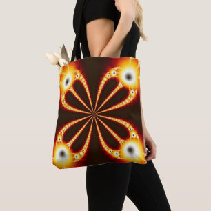 Black and Orange Geometric Design Tote Bag