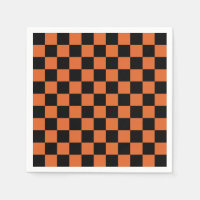 Black and Orange Halloween Chequerboard